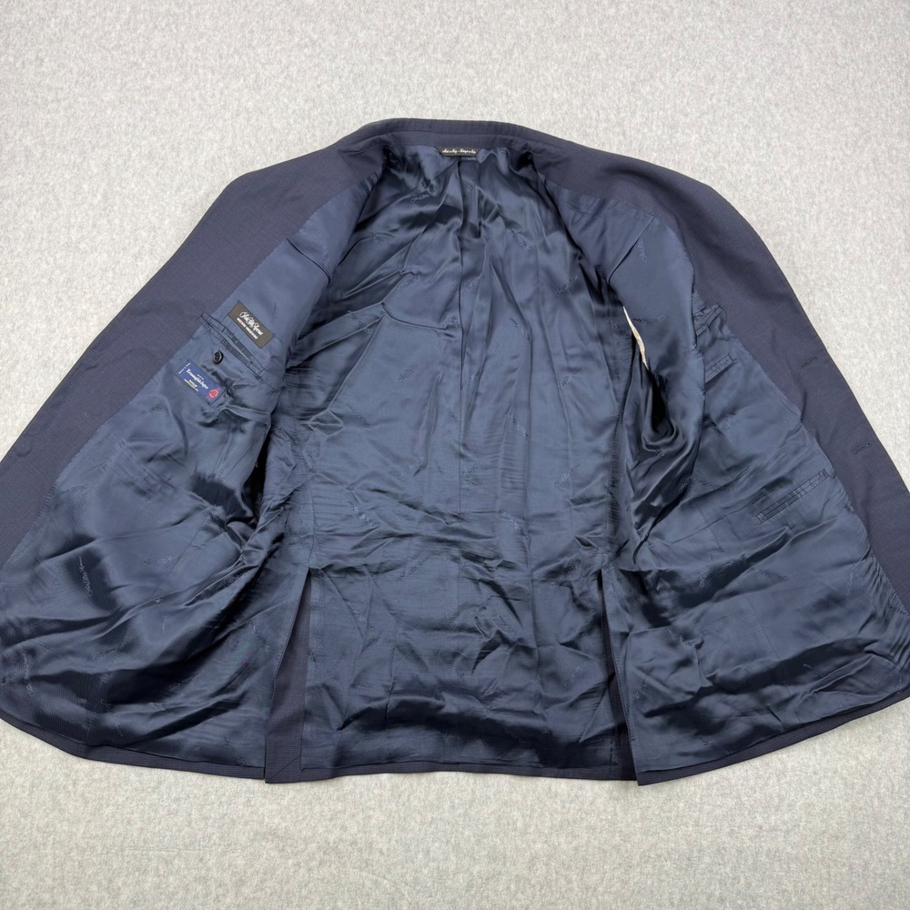 Ermenegildo Zegna Blazer Mens 46L Navy Blue Wool Saks Fifth Avenue Traveller - Picture 9 of 16
